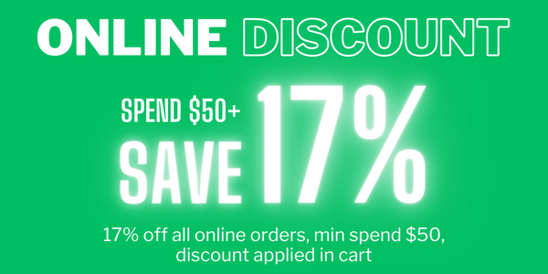 17% off all online orders over $50
