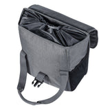 basil go single bag single pannier grey open