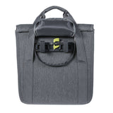 basil go single bag single pannier grey hook on sy